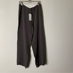 Eileen fisher Womens brown 100% silk heavyweight silk georgette trousers M NWT
